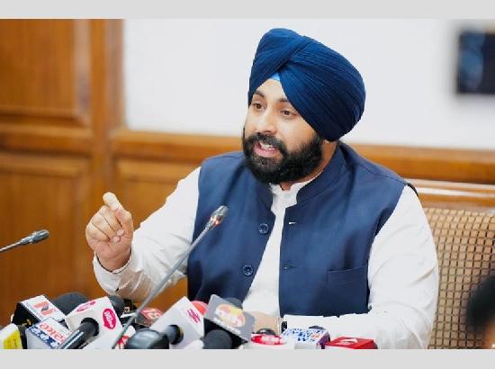 Education Minister Harjot Singh Bains
